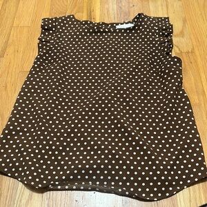 Brown polka dot top